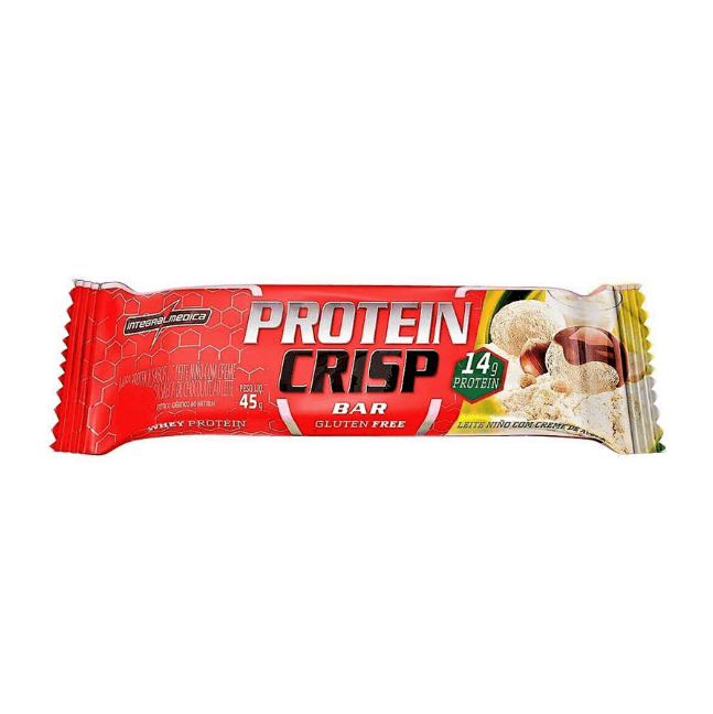 Barra de Proteína Integralmedica Protein Crisp Sabor Leite Ninho com Avelã 45g
